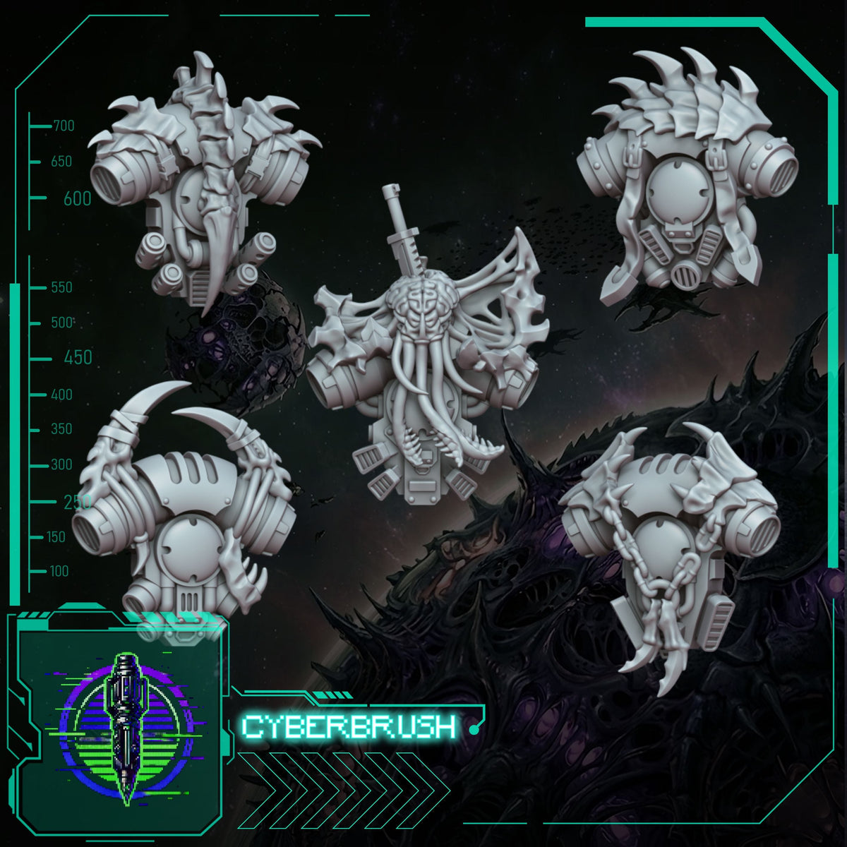 Space Bug Hunters Backpacks – 3D printed resin backpacks for 32mm miniatures