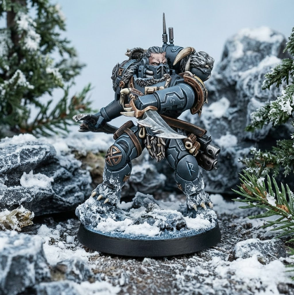Space Viking Lieutenant – 3D printed resin Nordic officer miniature, 32mm scale